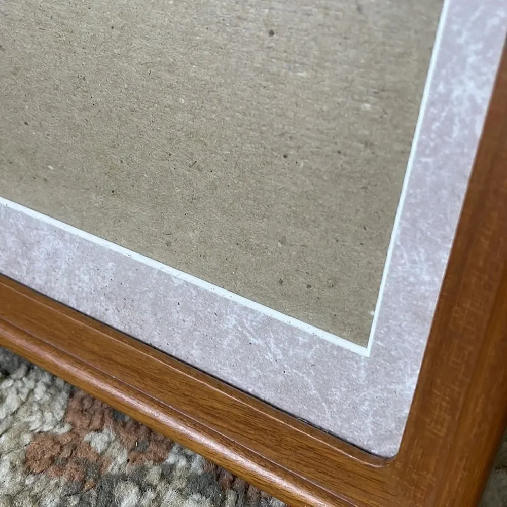 Vintage Picture Frame with Pink & White Matting Hang or Stand Freely